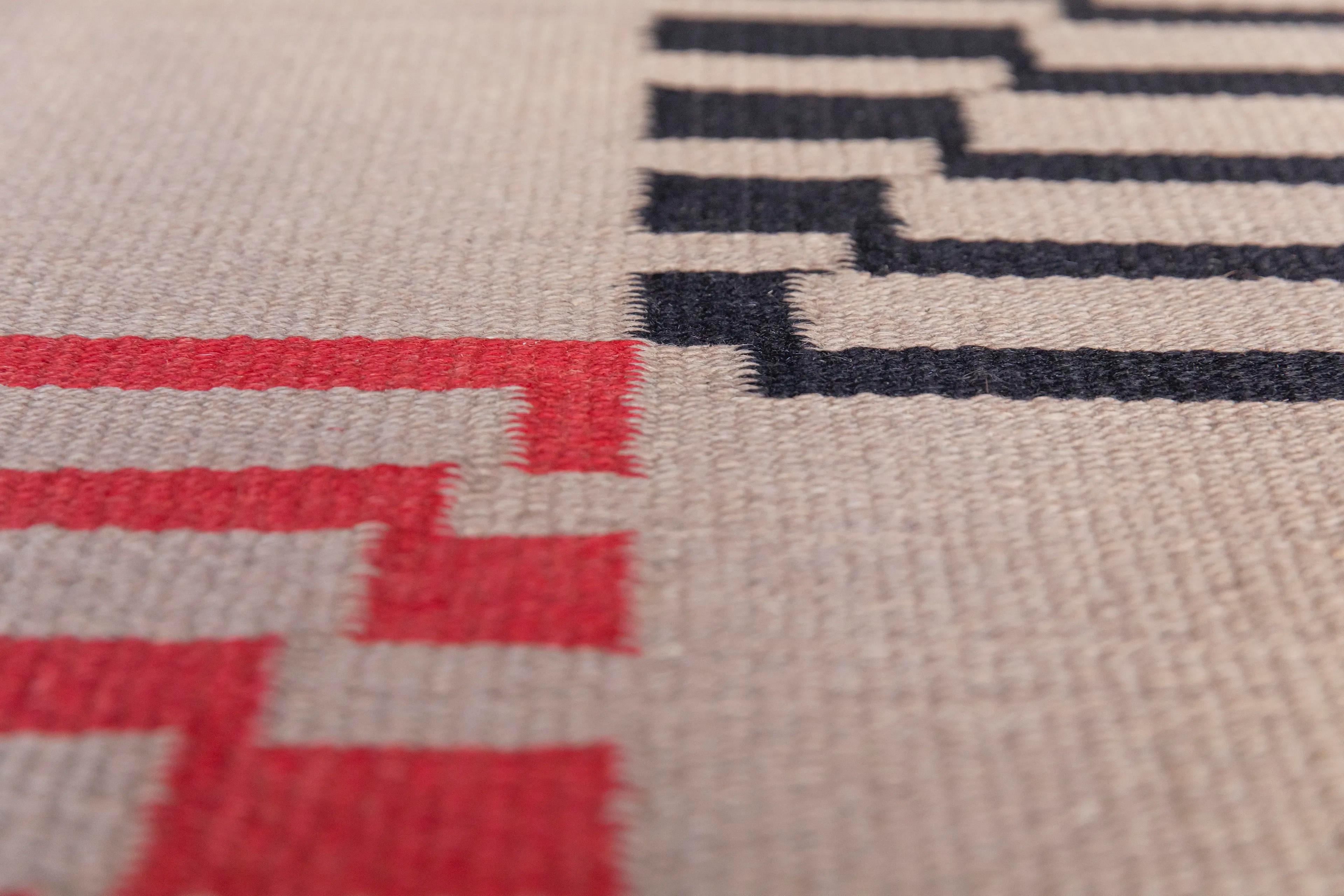 Large Constructivist Wool Rug by Antonín Kybal, Czechoslovak Avant-Garde, 1930s en venta 1