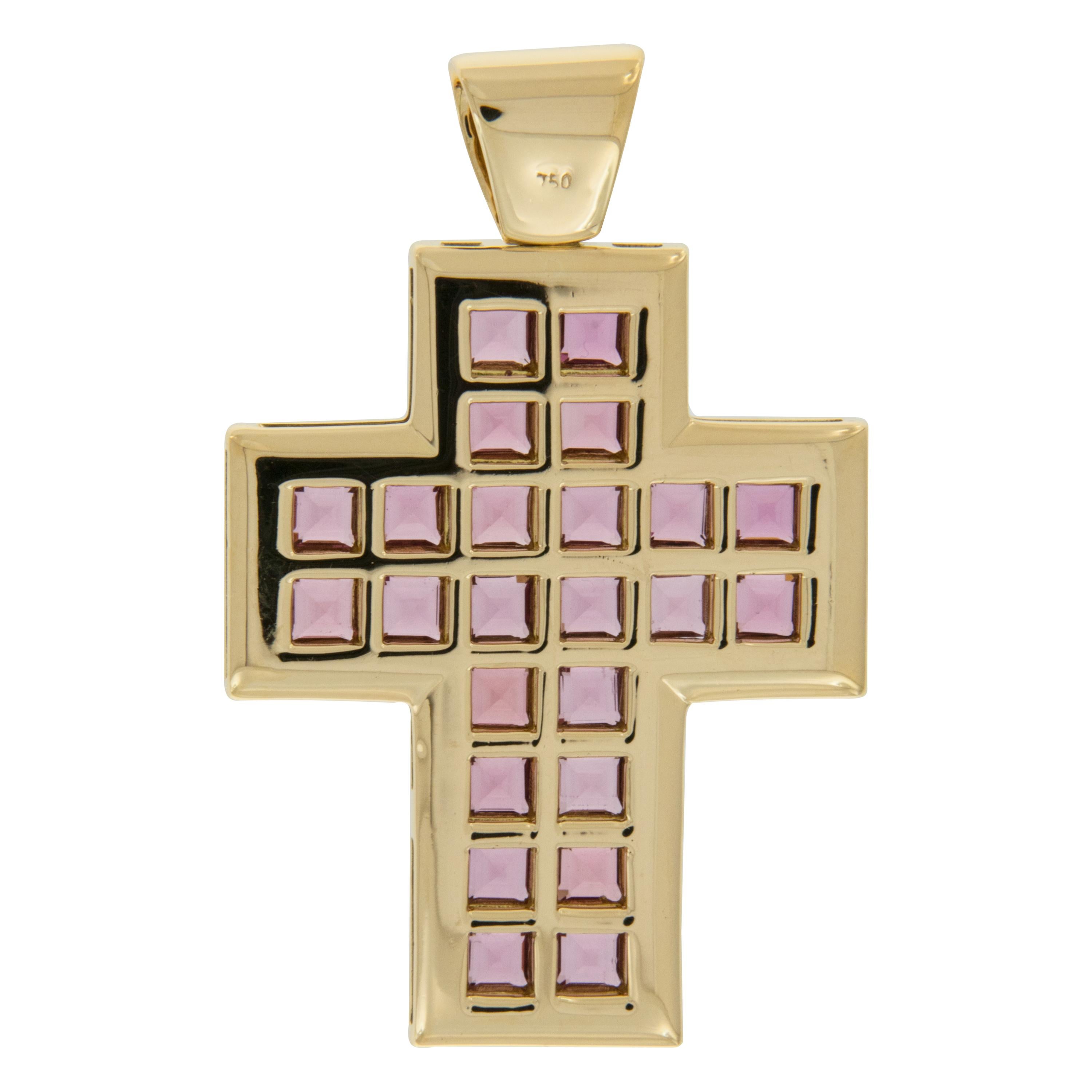 18k gold jerusalem cross pendant