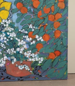 Grande peinture contemporaine à l'acrylique sur toile « Cote D’Azure Garden »