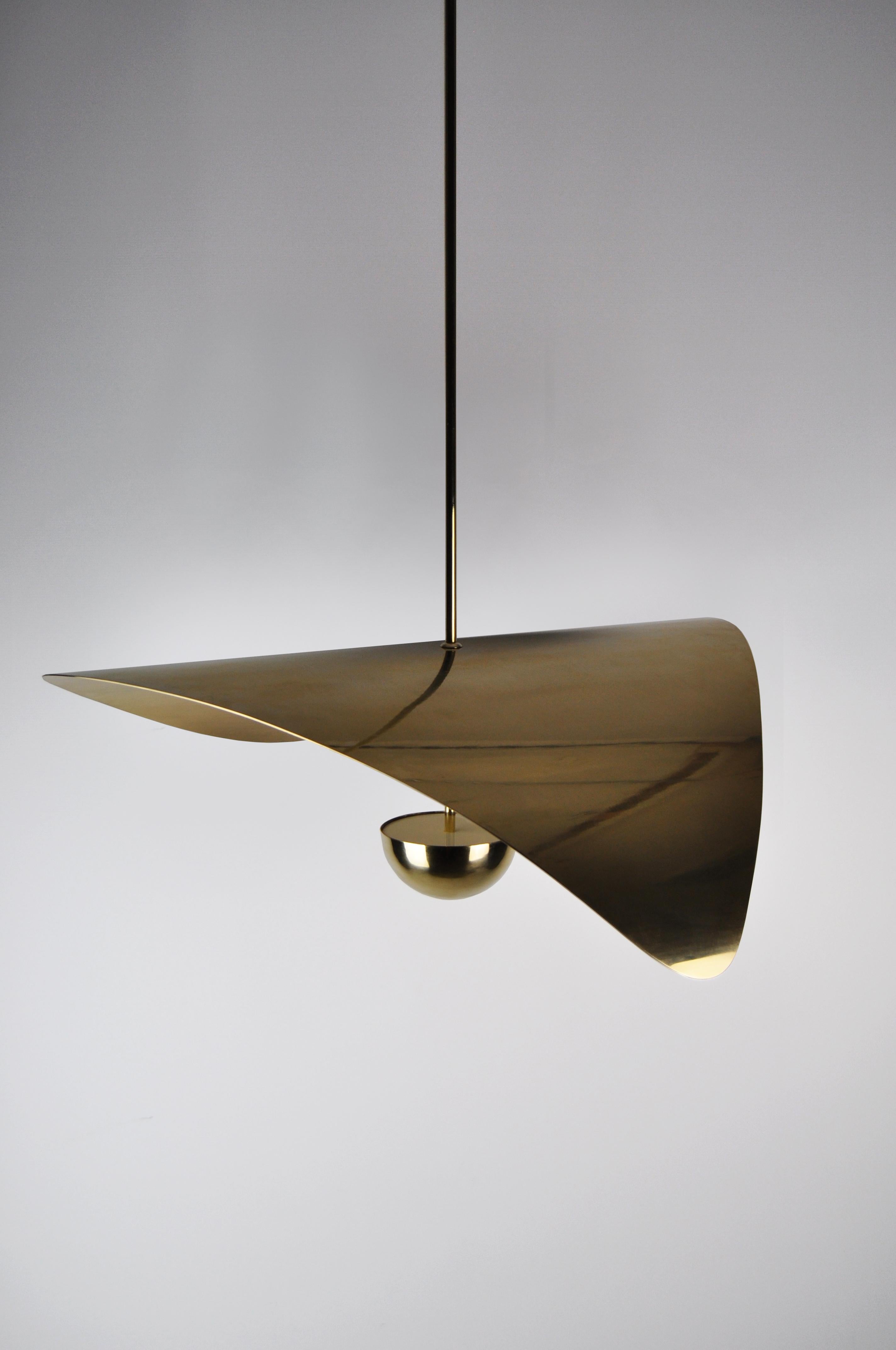 Large Contemporary Brass Sculptural Chandelier, Handmade in Sweden For Sale 7