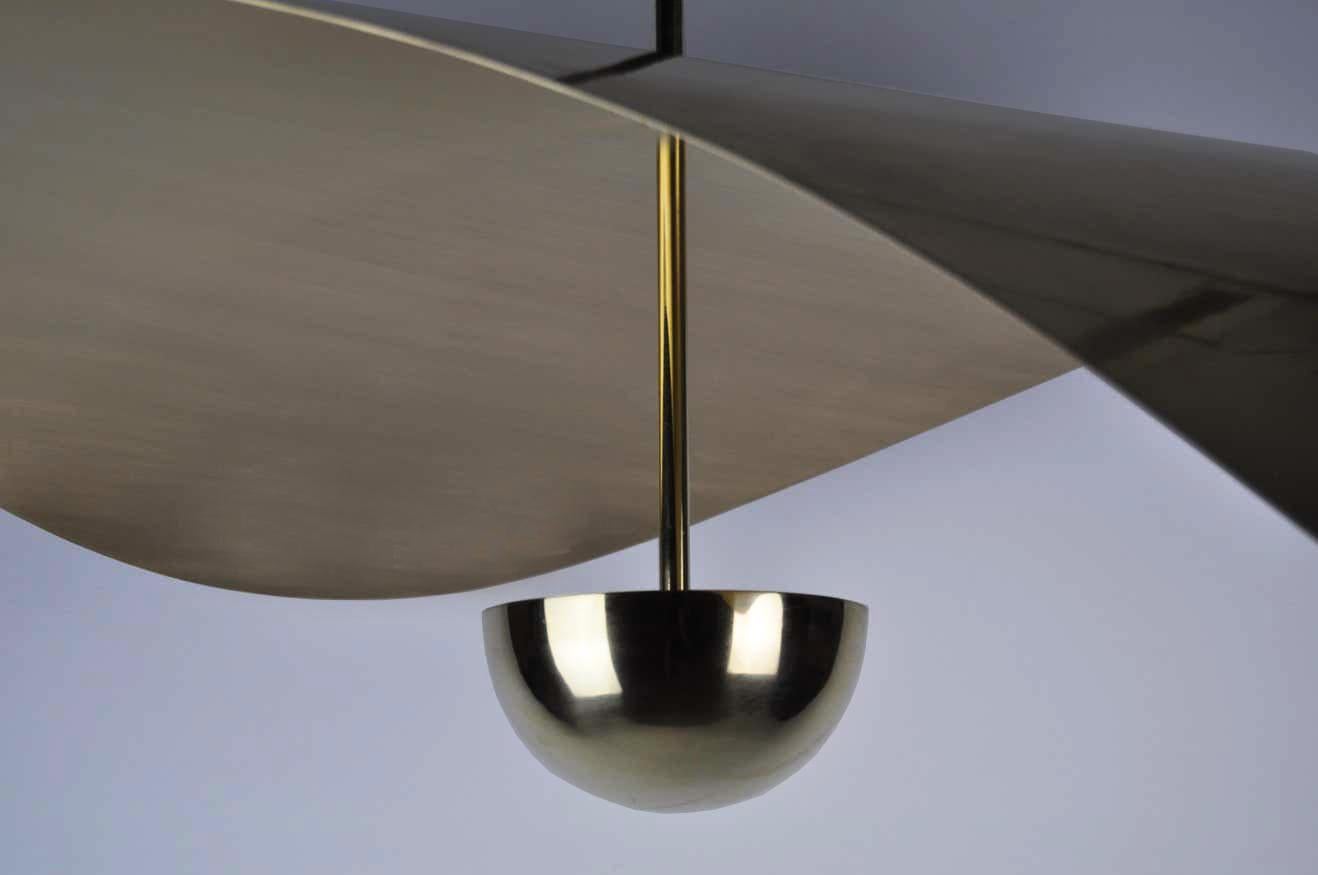 Large Contemporary Brass Sculptural Chandelier, Handmade in Sweden For Sale 9