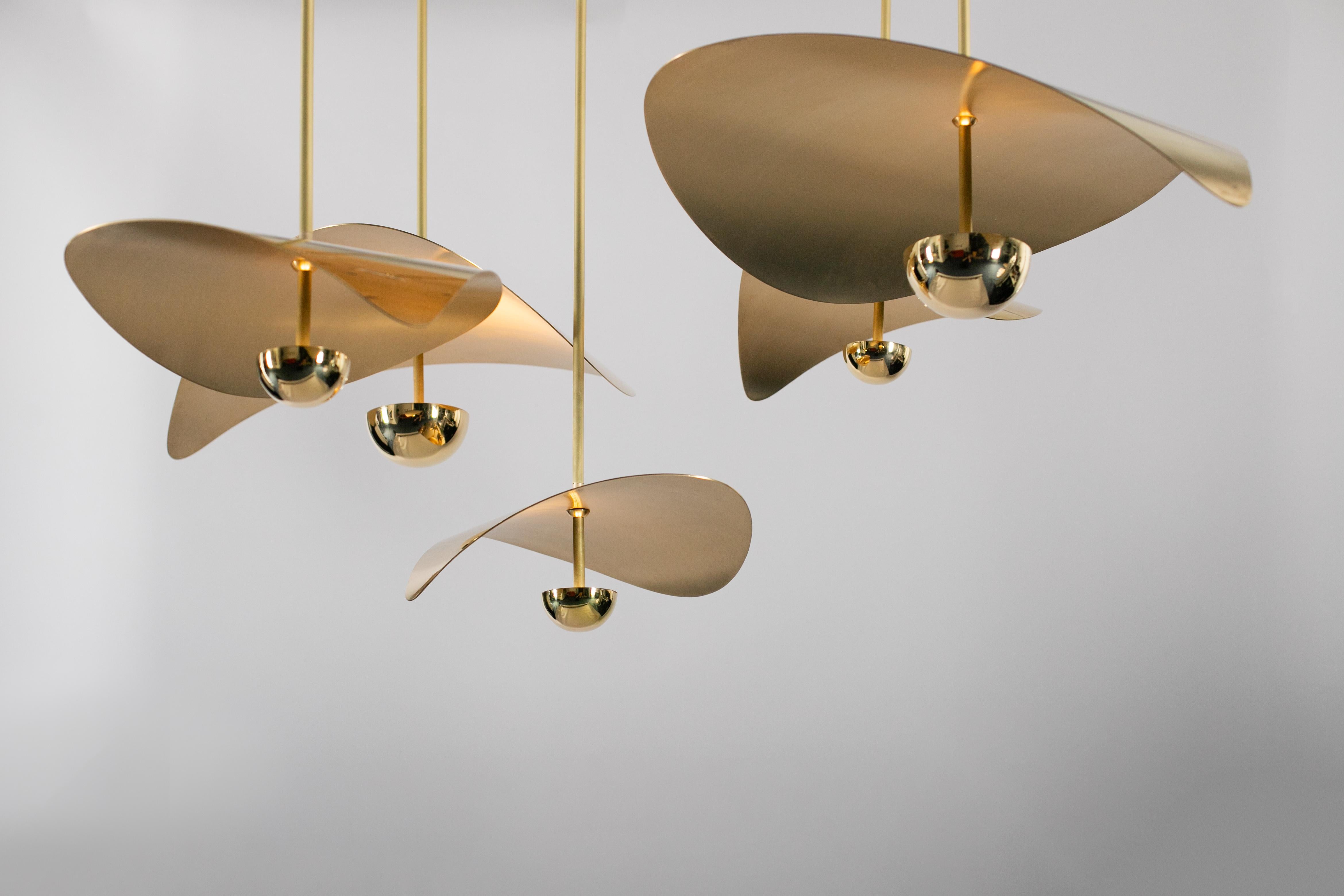 Modern Large Contemporary Brass Sculptural Chandelier, Handmade in Sweden For Sale