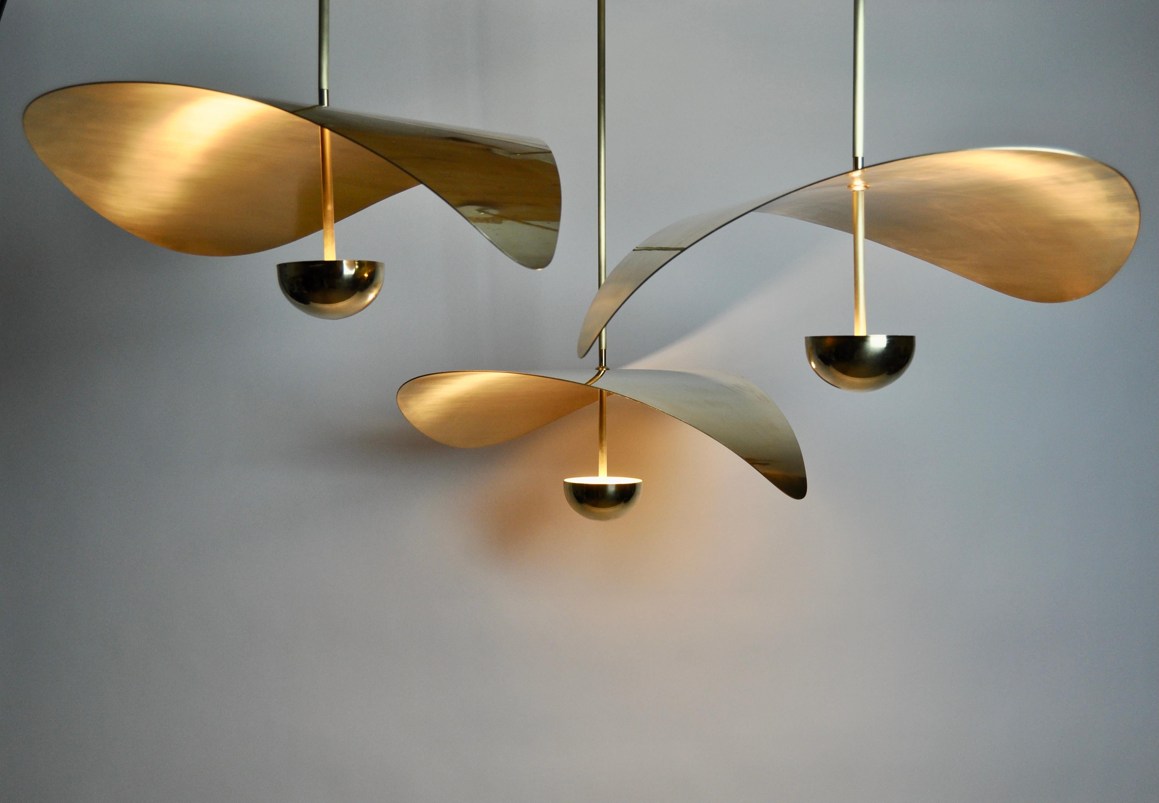 Large Contemporary Brass Sculptural Chandelier, Handmade in Sweden For Sale 1