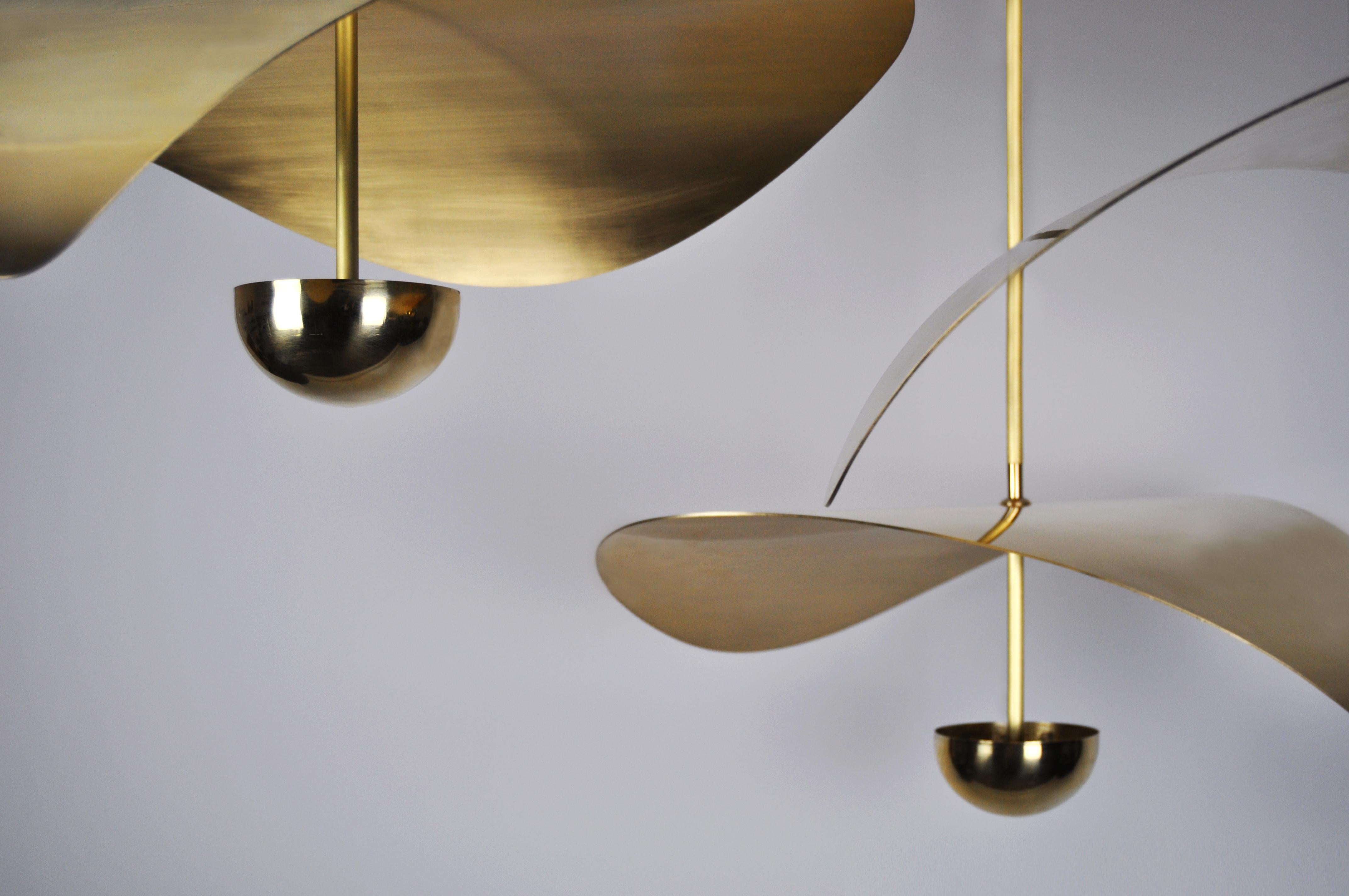 Large Contemporary Brass Sculptural Chandelier, Handmade in Sweden For Sale 3