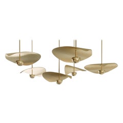 Large Contemporary Brass Sculptural Chandelier, Handmade in Sweden