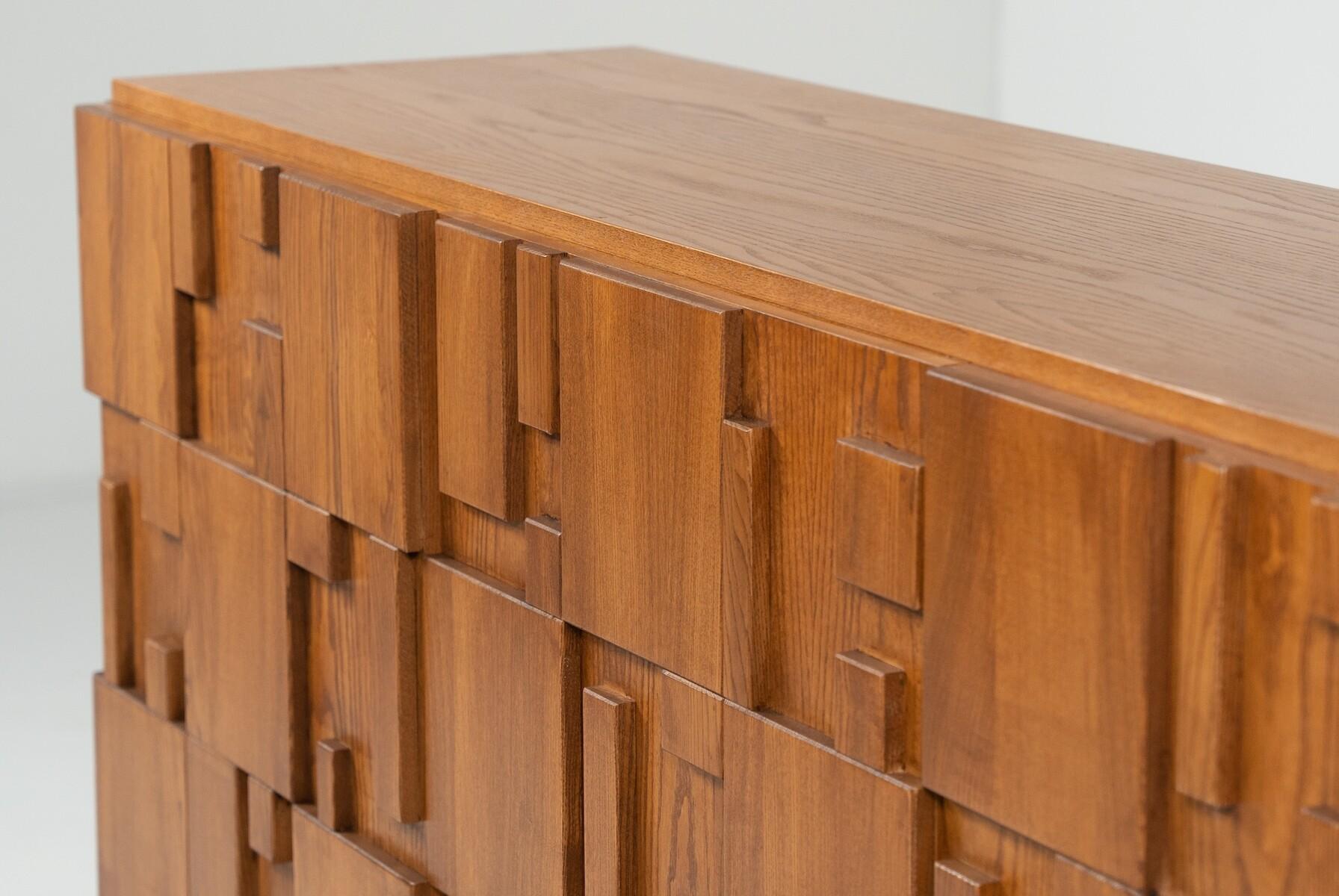 Großes brutalistisches Sideboard, Italien im Angebot 4