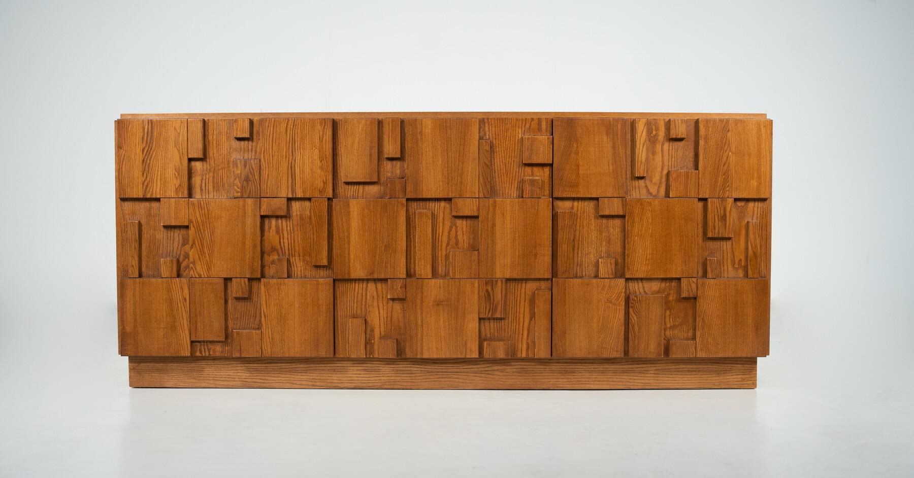 Großes brutalistisches Sideboard, Italien im Angebot 3