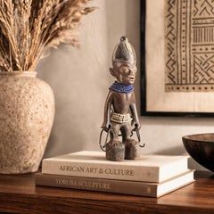 Yoruba Carved Figure Nigeria Tribal African Sculpture Beaded Figure Abstract Art