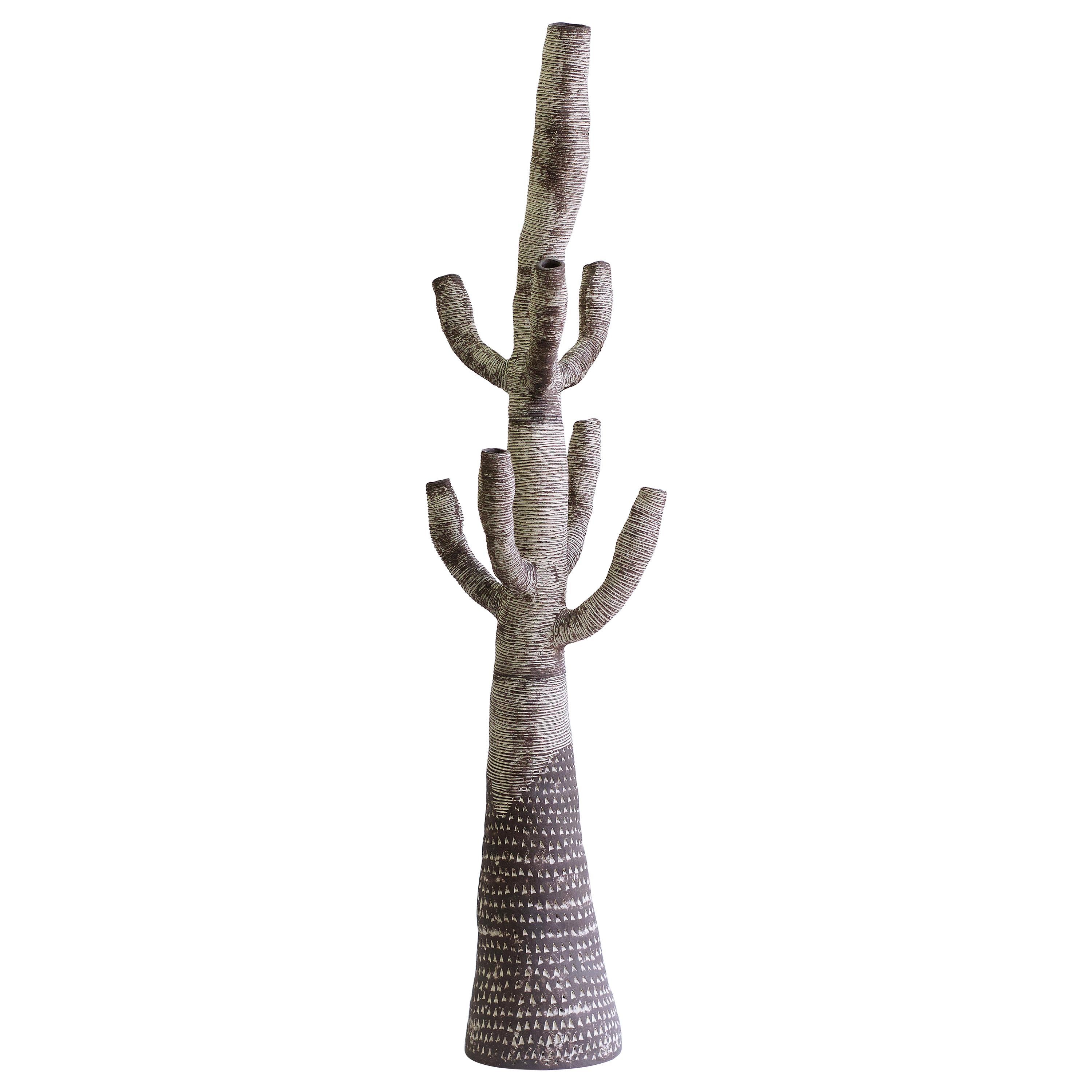 Large Contemporary Ceramic Cactus Sculpture, Grand Cactus Motifs
