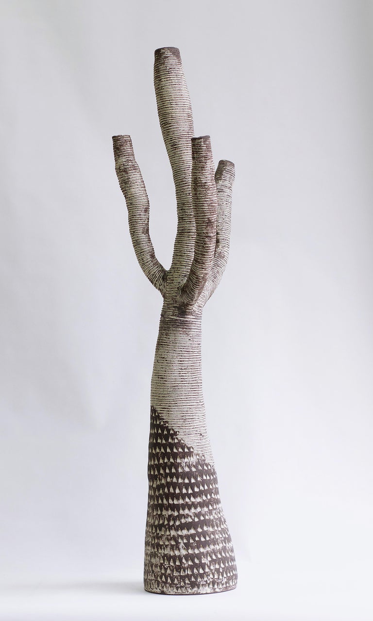 Minimalist Large Contemporary Ceramic Tree Sculpture, Arbre Motifs
