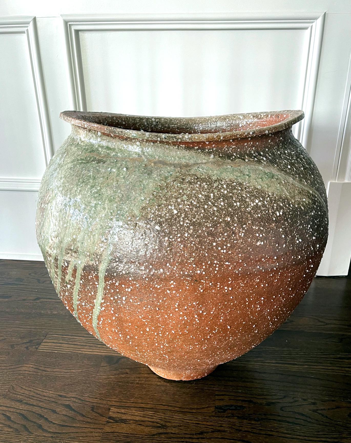 Organic Modern Large Contemporary Ceramic Tsubo Jar by Kai Tsujimura For Sale