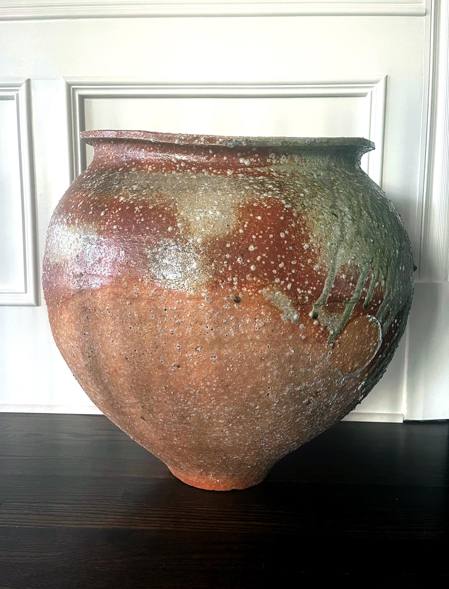 Japanese Large Contemporary Ceramic Tsubo Jar by Kai Tsujimura For Sale