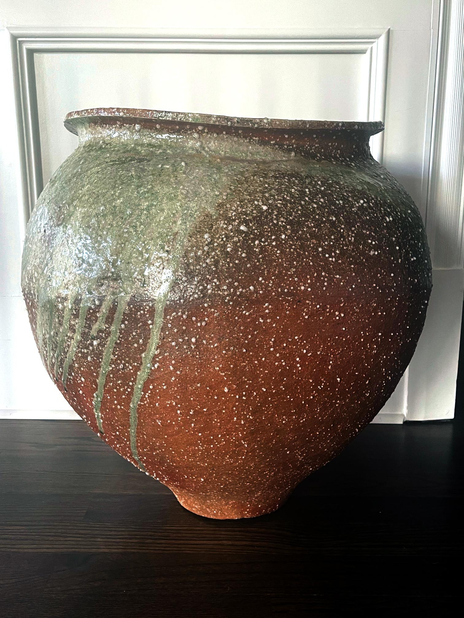 Stoneware Large Contemporary Ceramic Tsubo Jar by Kai Tsujimura For Sale