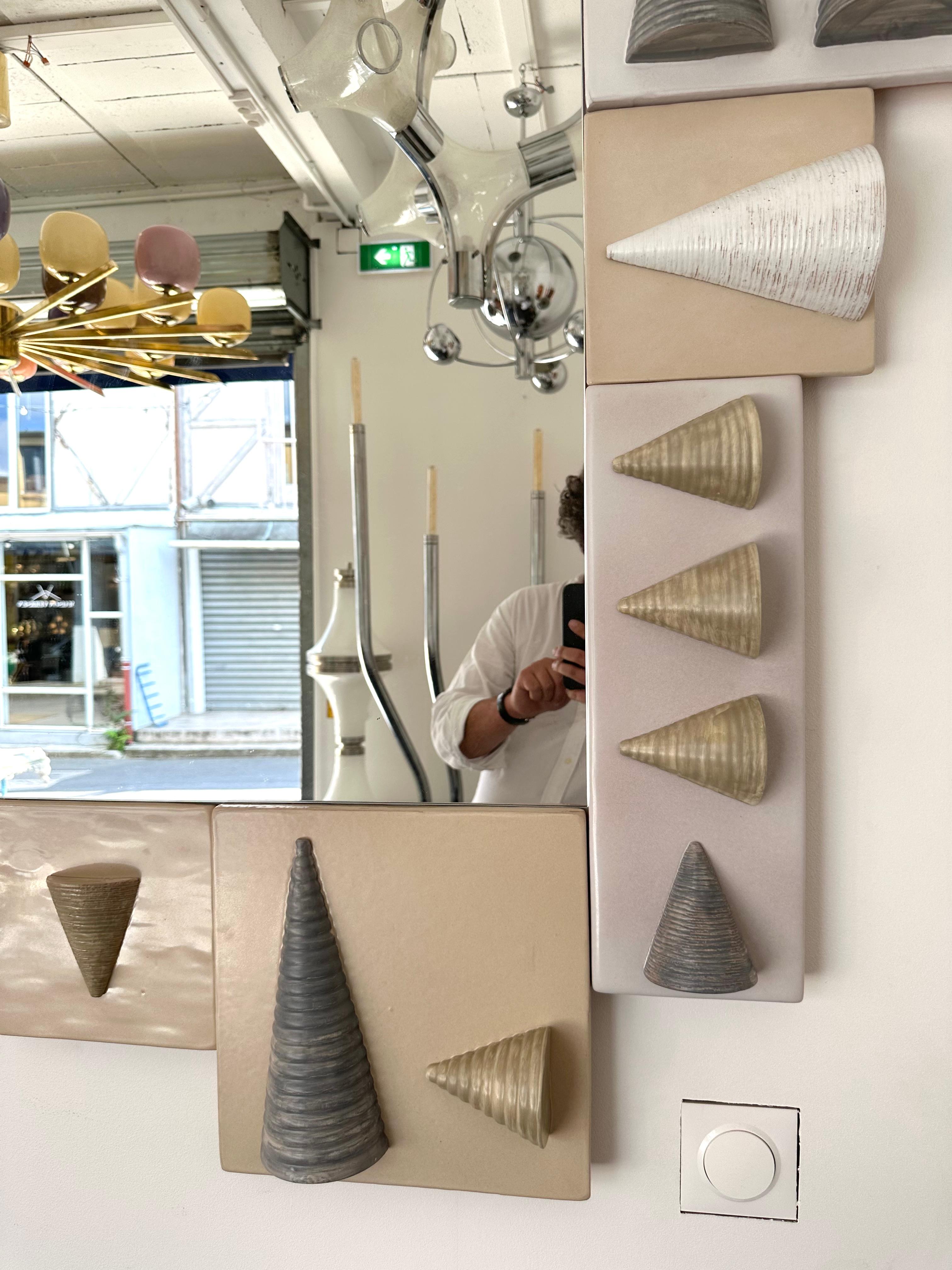 Large Contemporary Cone Ceramic Mirror by Antonio Cagianelli, Italy For Sale 5