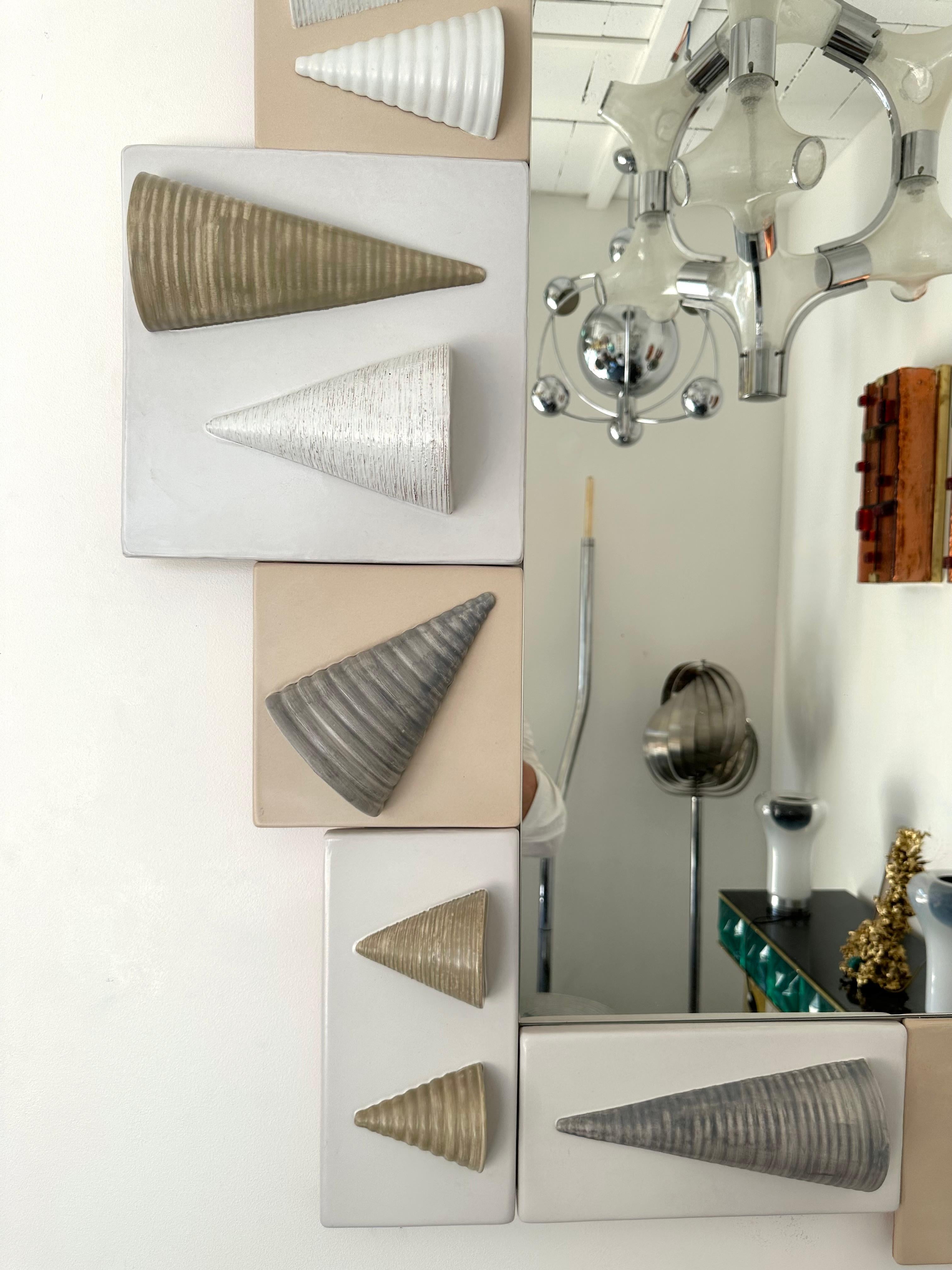 Large Contemporary Cone Ceramic Mirror by Antonio Cagianelli, Italy For Sale 4