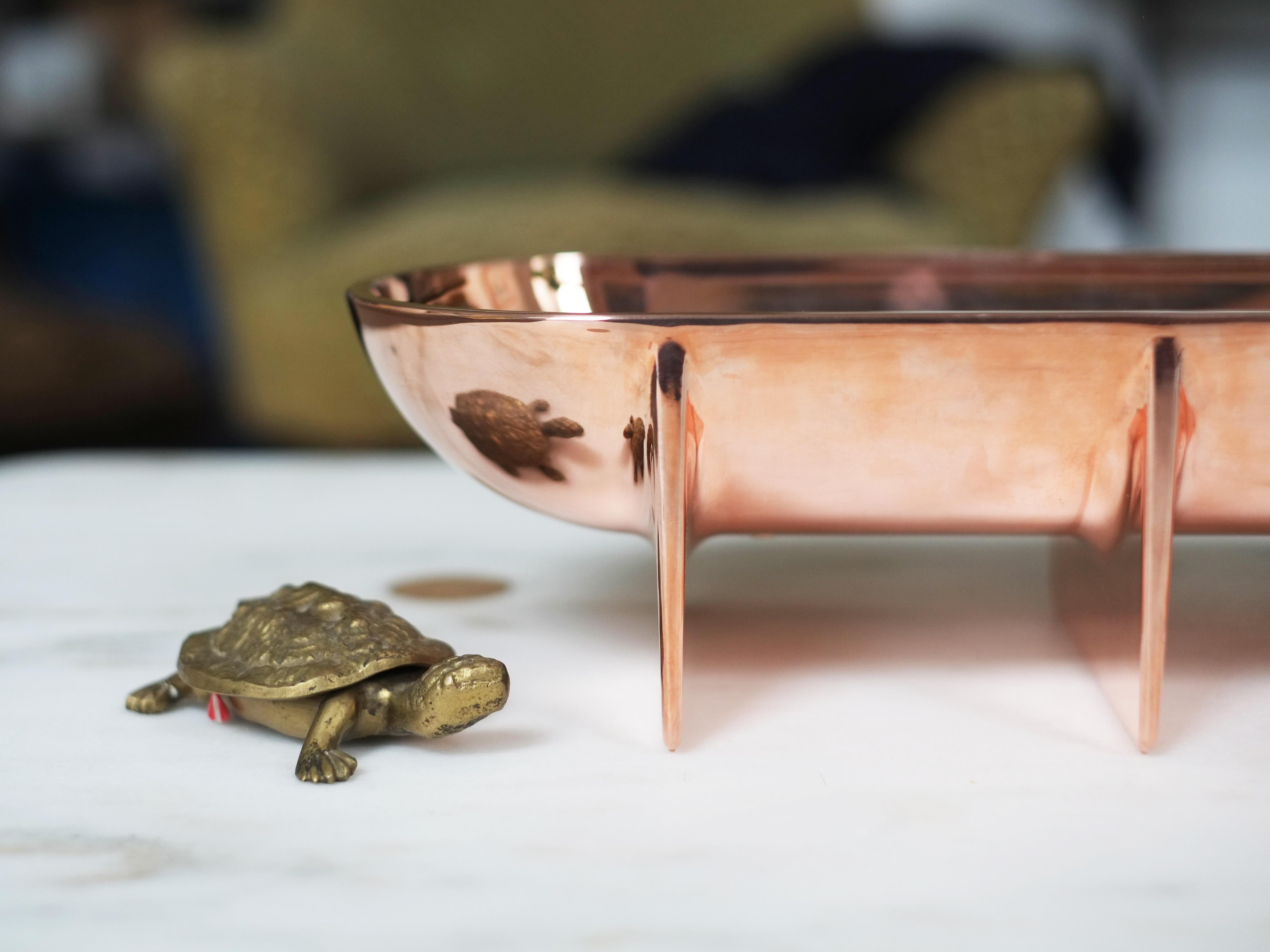 Large Contemporary Copper Standing Bowl by Fort Standard, in Stock 1