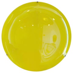 Grand miroir contemporain jaune concave courbé, Italie