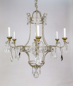 Large Contemporary Dennis & Leen Birdcage Chandelier w/ Rock Crystals
