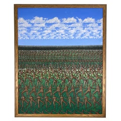Pittura erotica di nudo olio su tela Attribuita a Mark Rosenthal