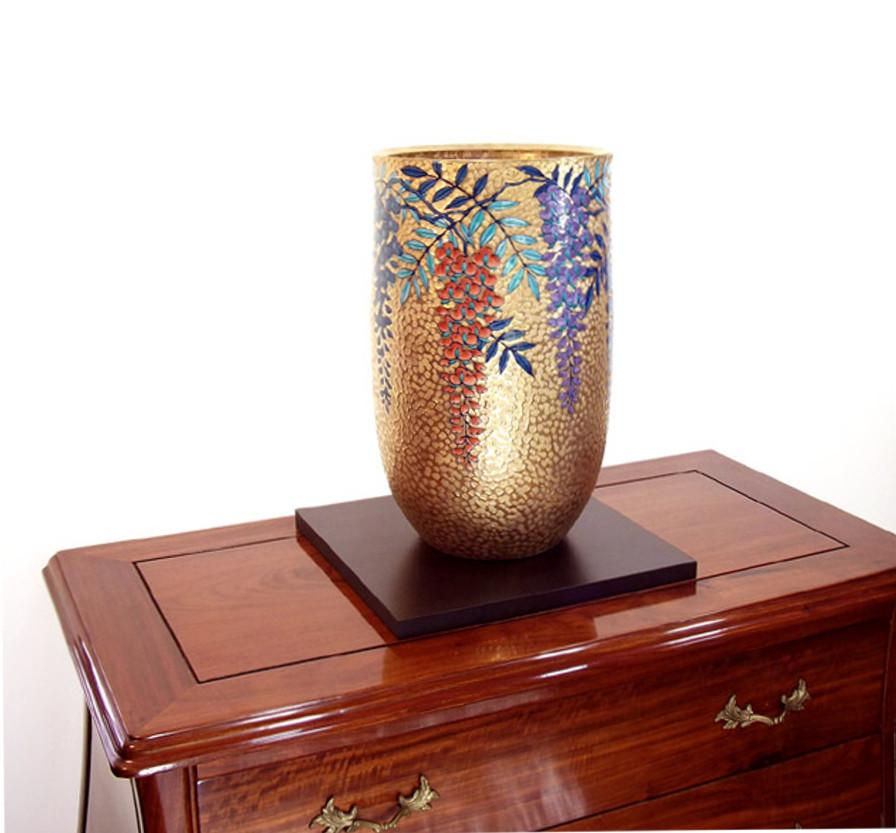 Gilt Large Contemporary Gilded Hand Painted Porcelain Vase by Japanese Master Artist