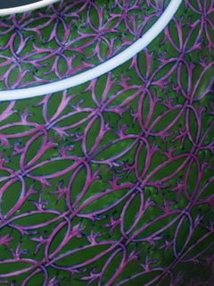 Contemporary Green Purple Porcelain Vase by Japanese Master Artist