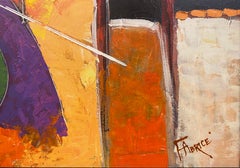 Grande Giclée contemporaine en couleur embellie à la main sur toile signée FABRICE