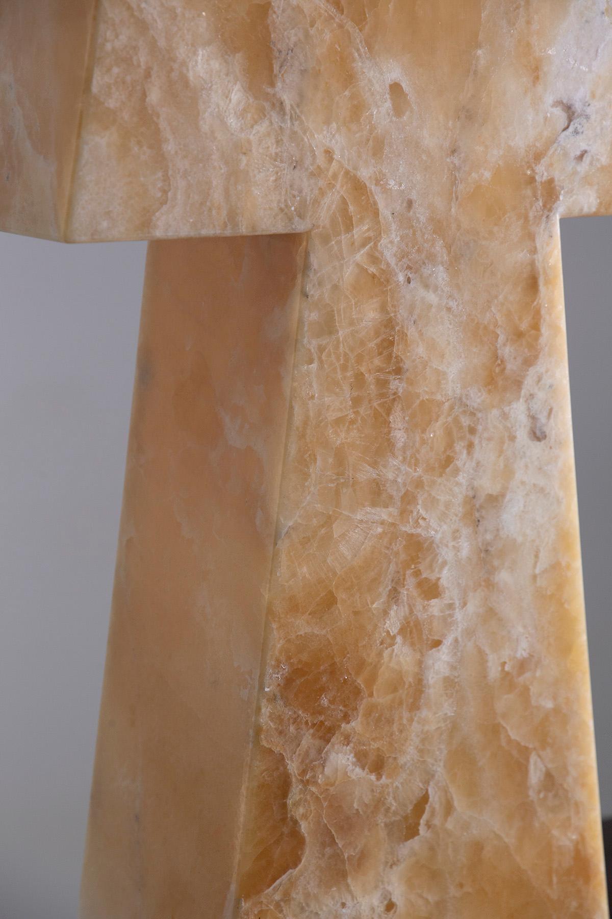 Large contemporary Italian onyx table lamp For Sale 2