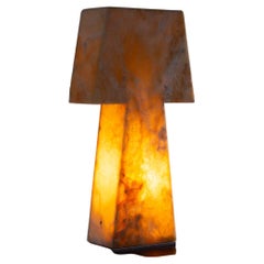Grande lampe de table contemporaine en onyx italien
