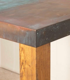 Large Contemporary Italian Copper Topped Designer Serving Table