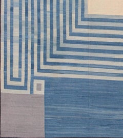 Large Contemporary Kilim with Mid Century Modern Design