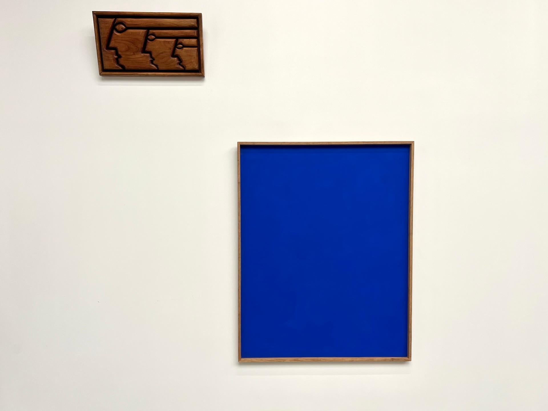 Mid-Century moderno Grande quadro contemporaneo A. Klein blu in vendita