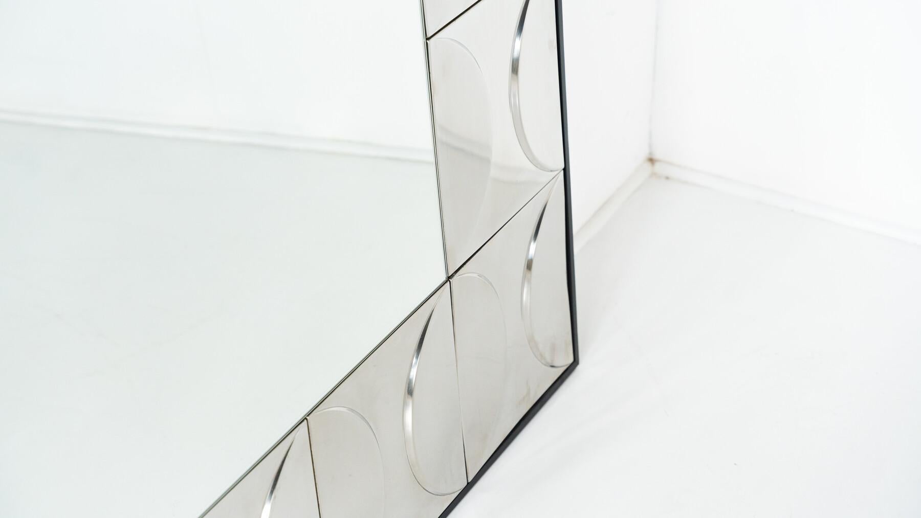 Grande specchio contemporaneo, alluminio 