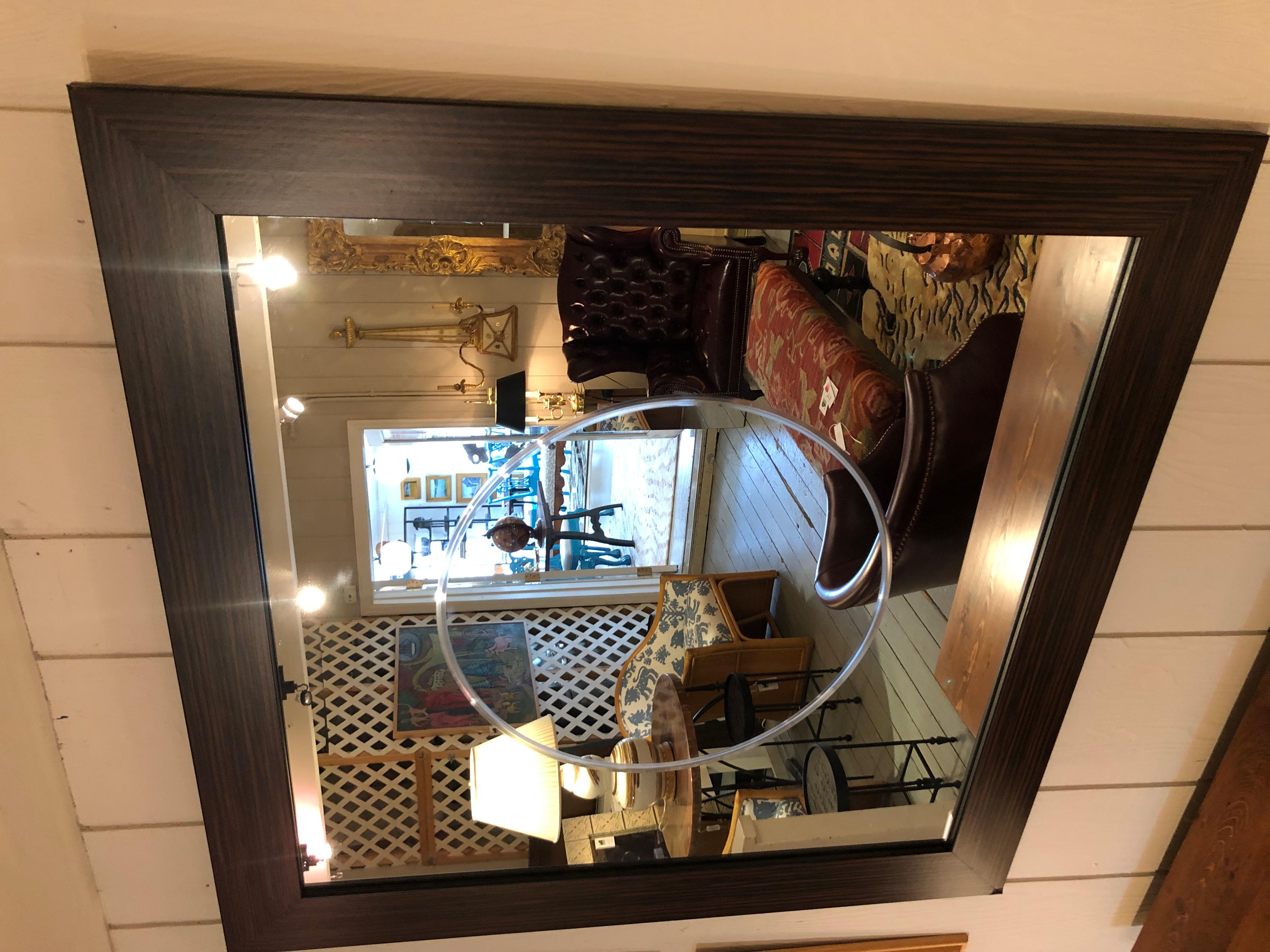 Large Contemporary Mirror with Circle Motif in Center For Sale 5