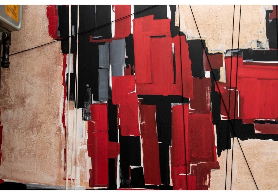 Hand-Painted Large Contemporary Mixed-Media, Abstract Composition by Teri Stern For Sale