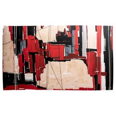 Gran composición abstracta contemporánea de técnica mixta de Teri Stern
