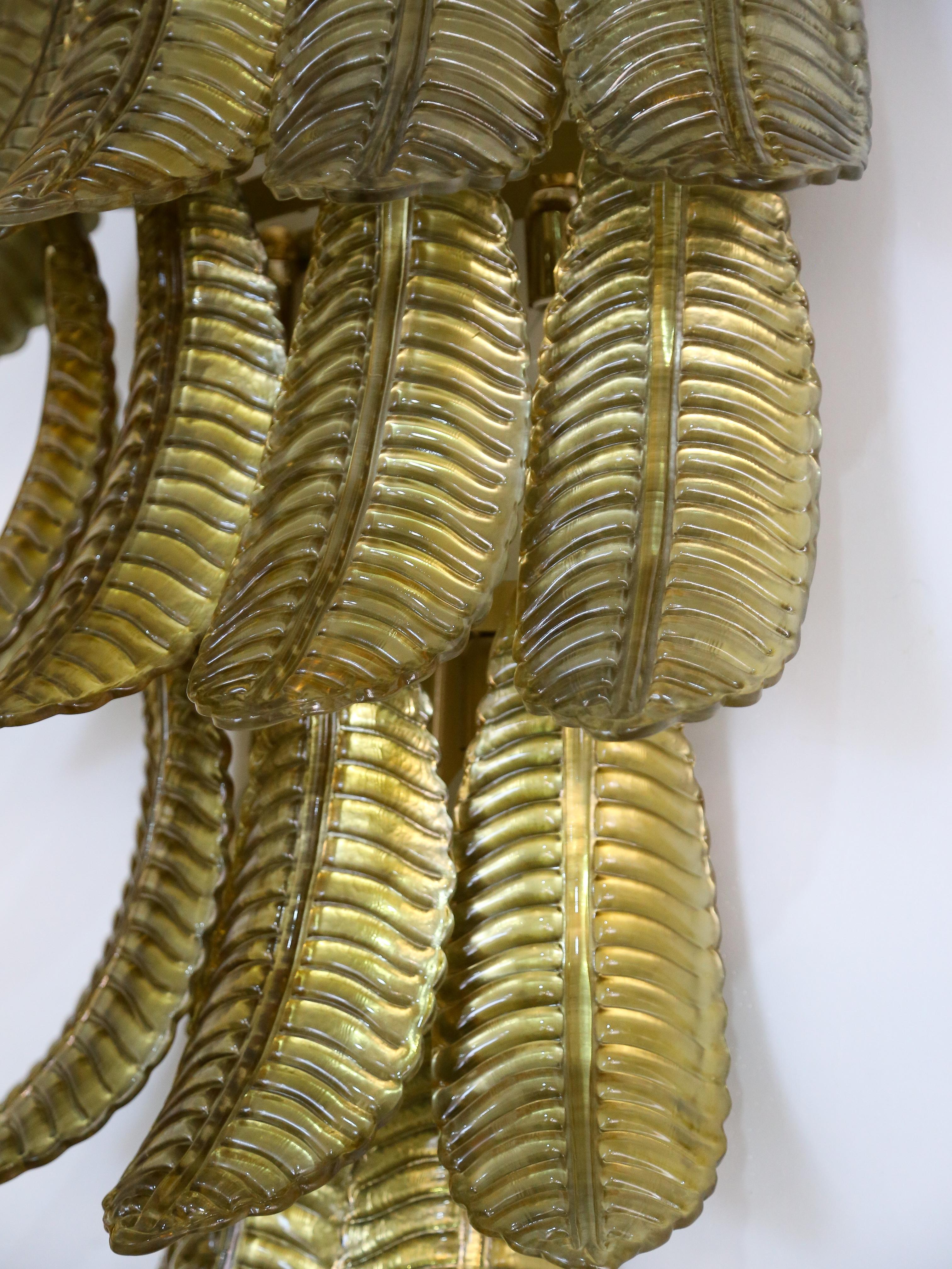  Murano Glass Gold Leaf Wall Light by Lumini Collections In Excellent Condition For Sale In Byron Bay, NSW