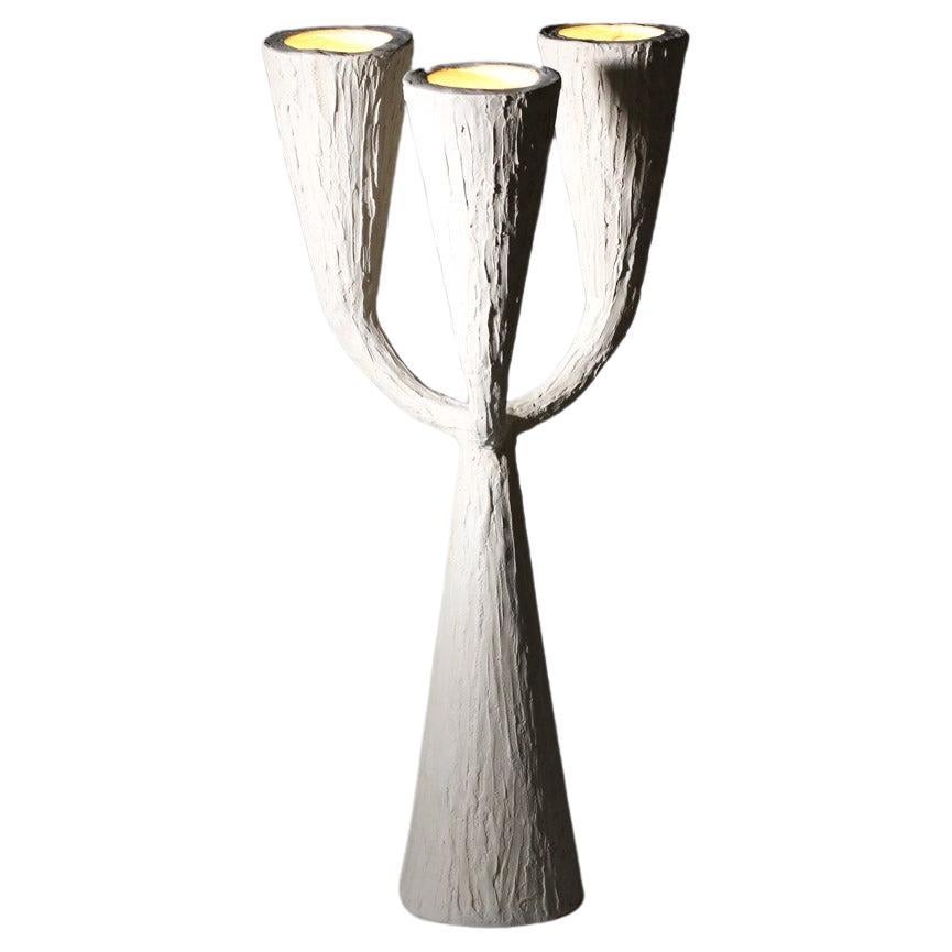 Large contemporary plaster floor lamp chandelier jean michel frank style For Sale