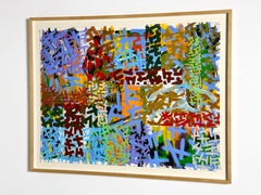 Large Original Abstract Modern Painting, Street Art Multi Color Graffiti Style