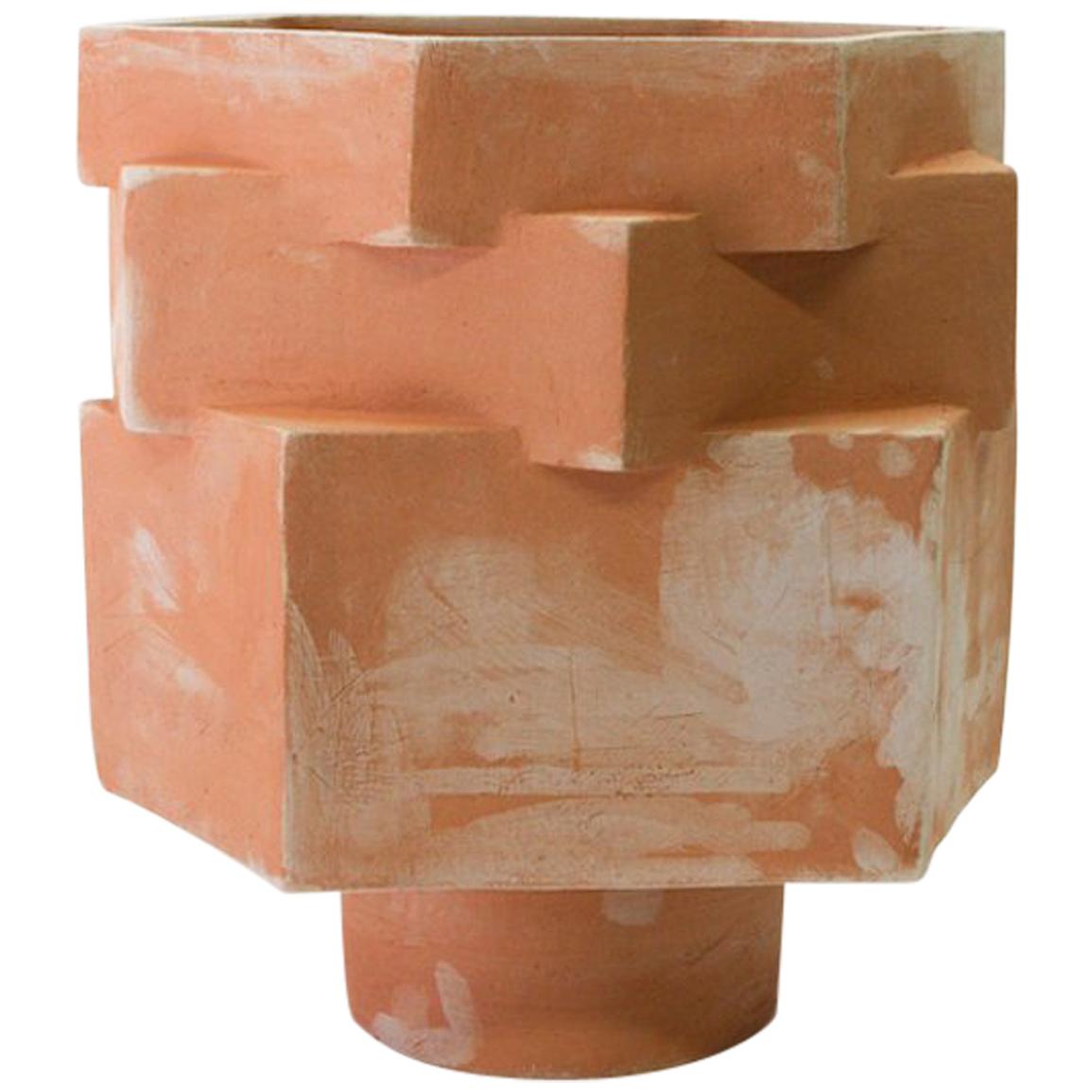 Ceramic Hex Planter in Raw Terracotta by BZIPPY