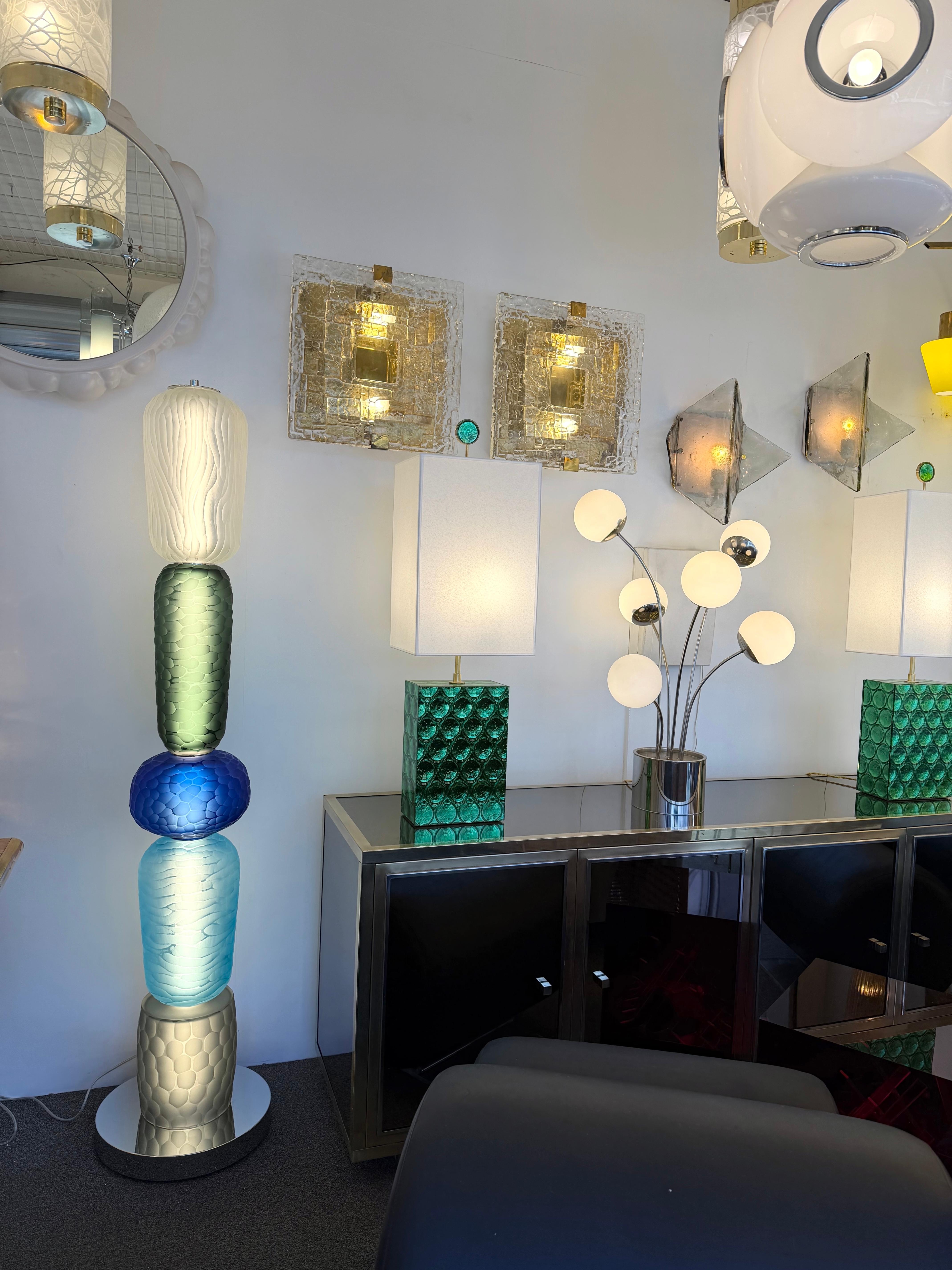 Große zeitgenössische Totem-Stehlampe aus Murano-Glas von Studio AD, Italien im Angebot 3