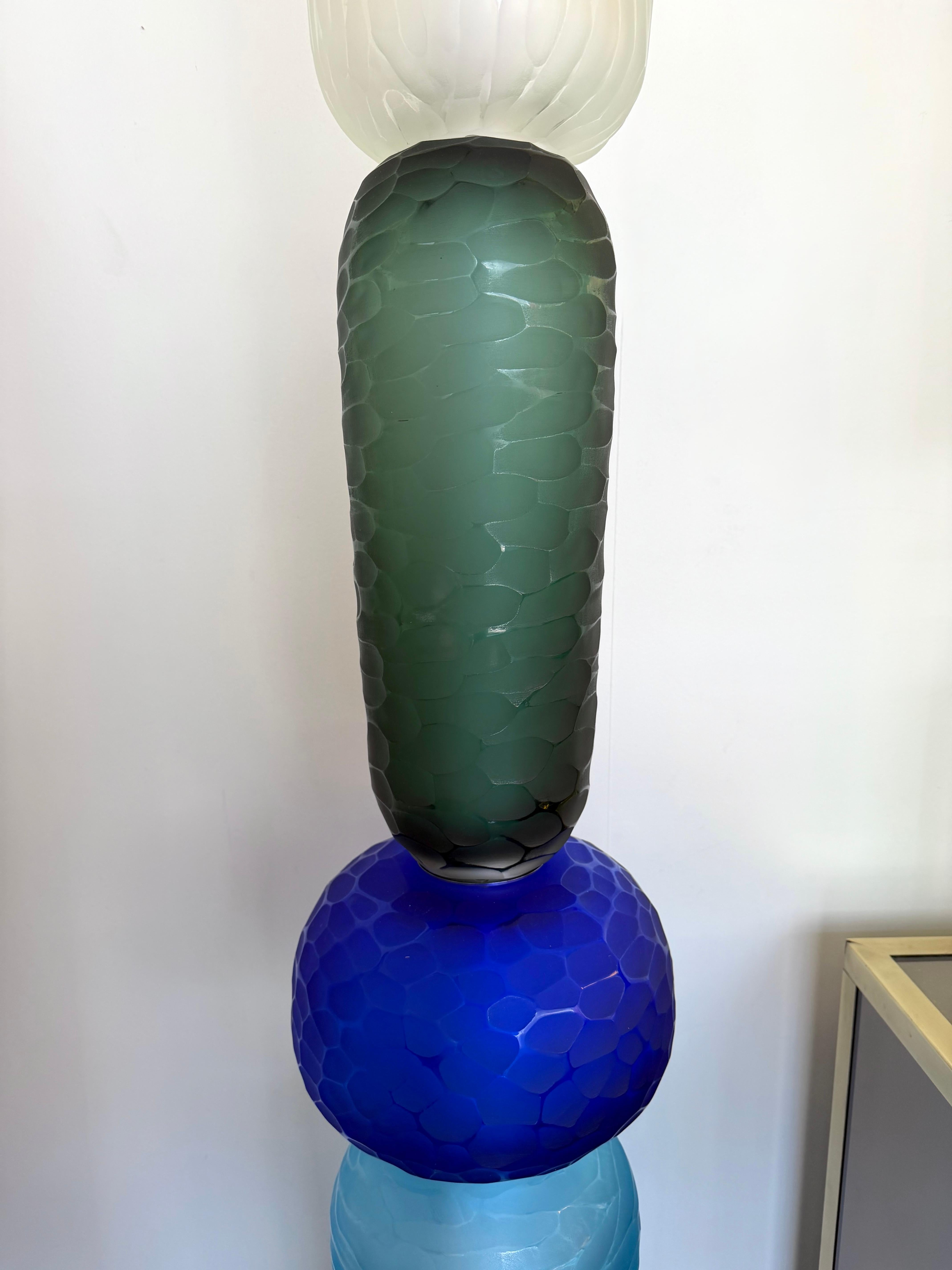 Große zeitgenössische Totem-Stehlampe aus Murano-Glas von Studio AD, Italien im Angebot 4