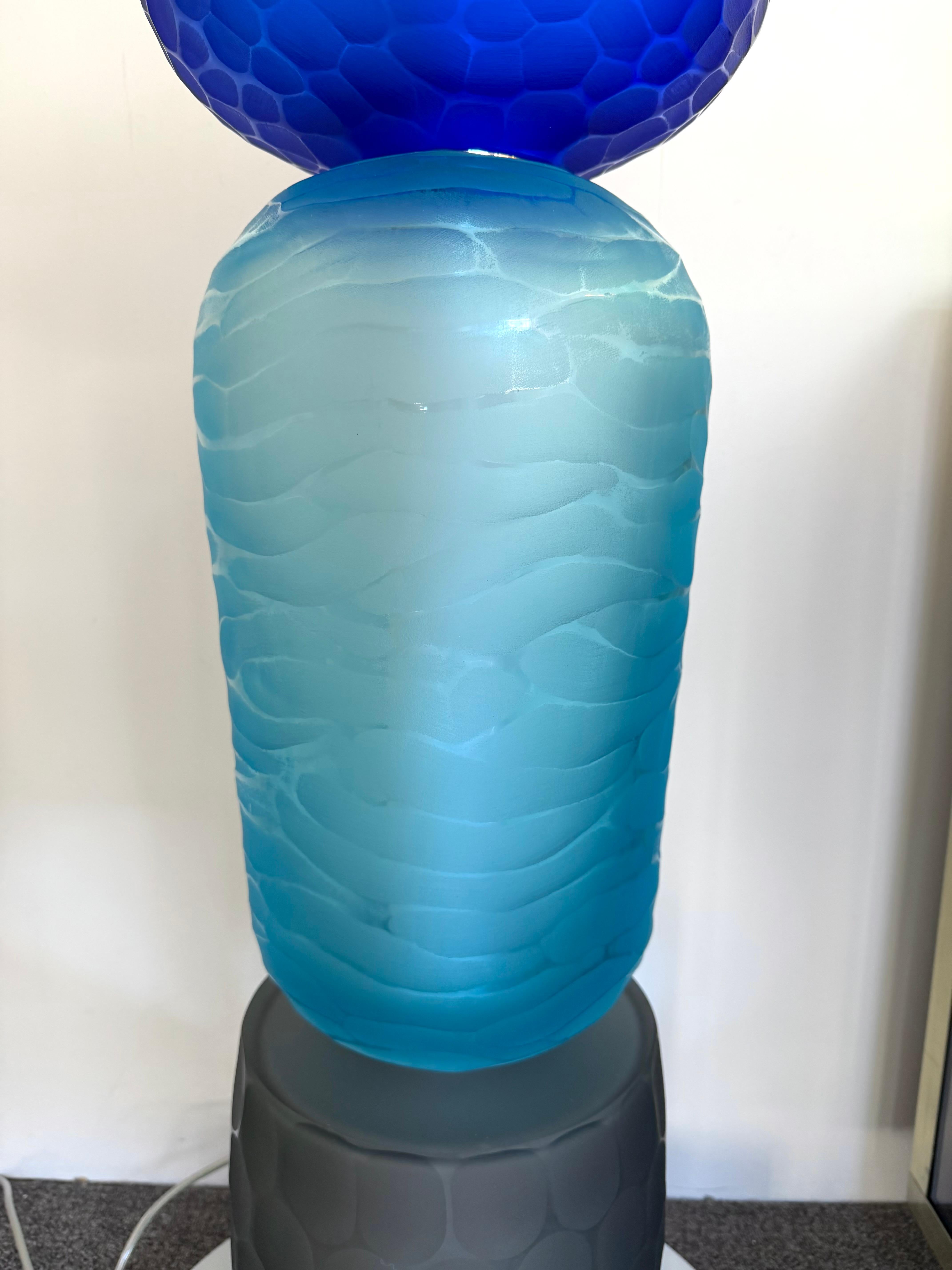 Große zeitgenössische Totem-Stehlampe aus Murano-Glas von Studio AD, Italien im Angebot 5