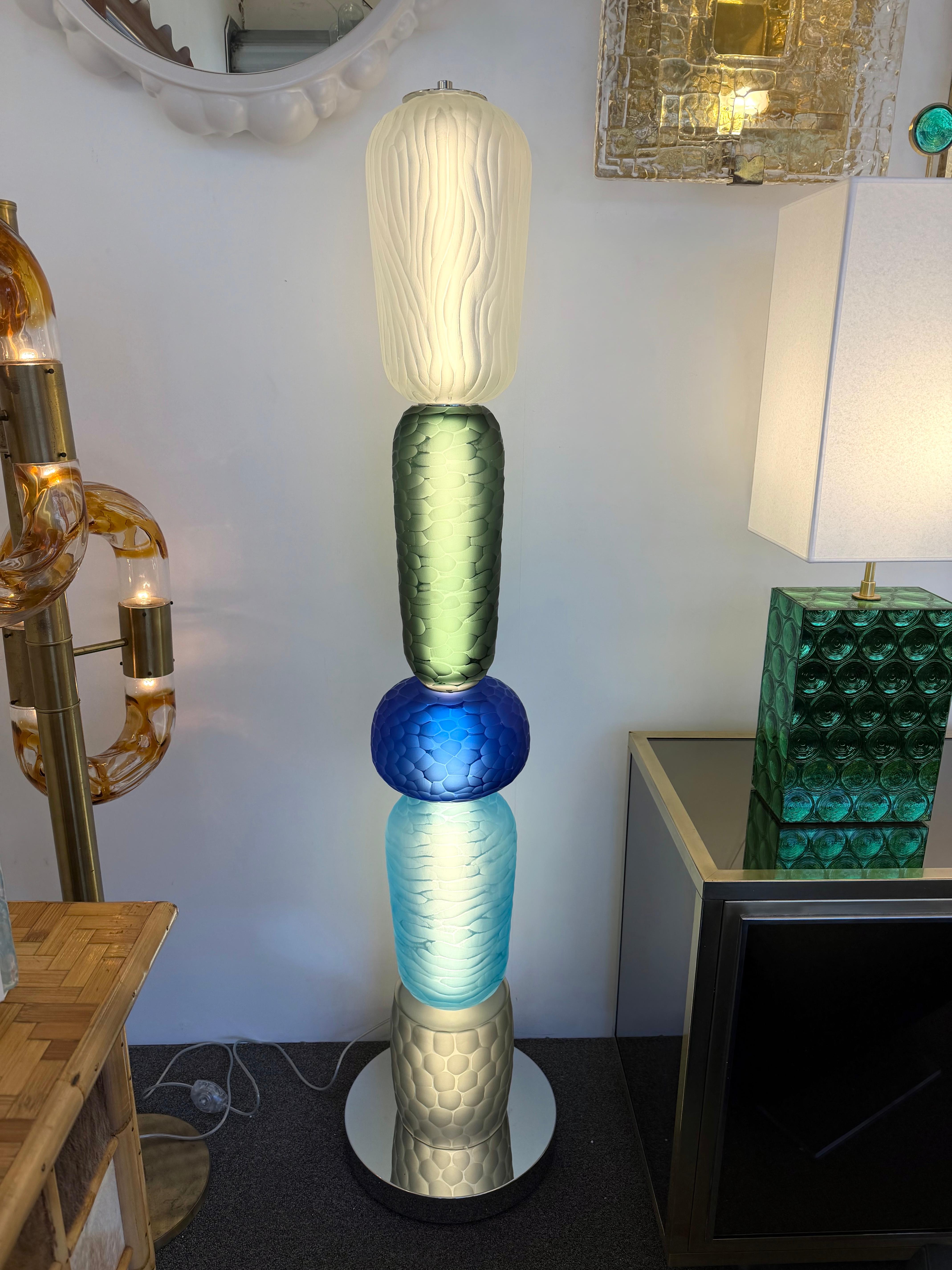Große zeitgenössische Totem-Stehlampe aus Murano-Glas von Studio AD, Italien im Angebot 6