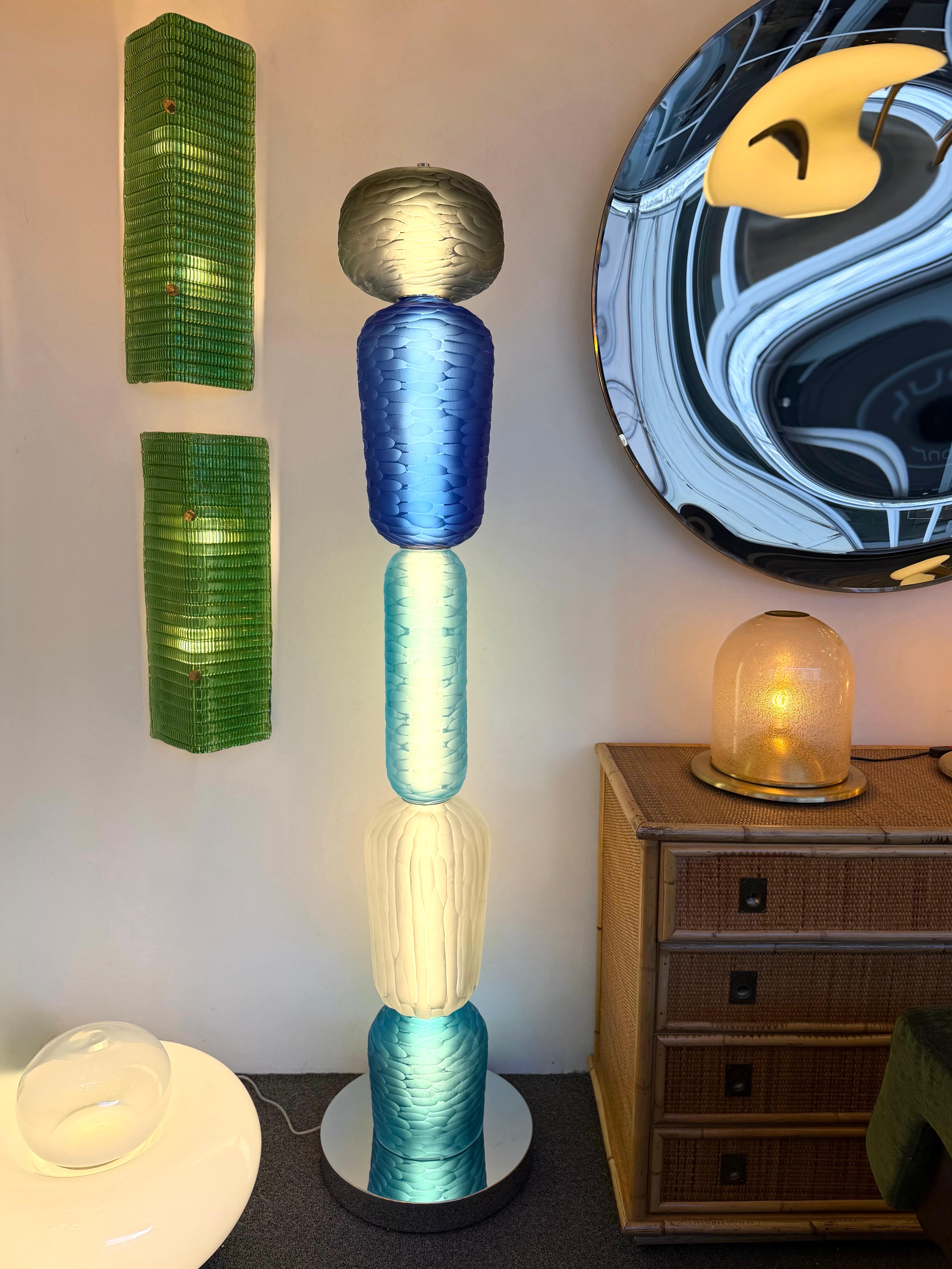 Gran Lámpara de Pie Contemporánea Totem de Cristal de Murano de Studio AD, Italia en venta 2