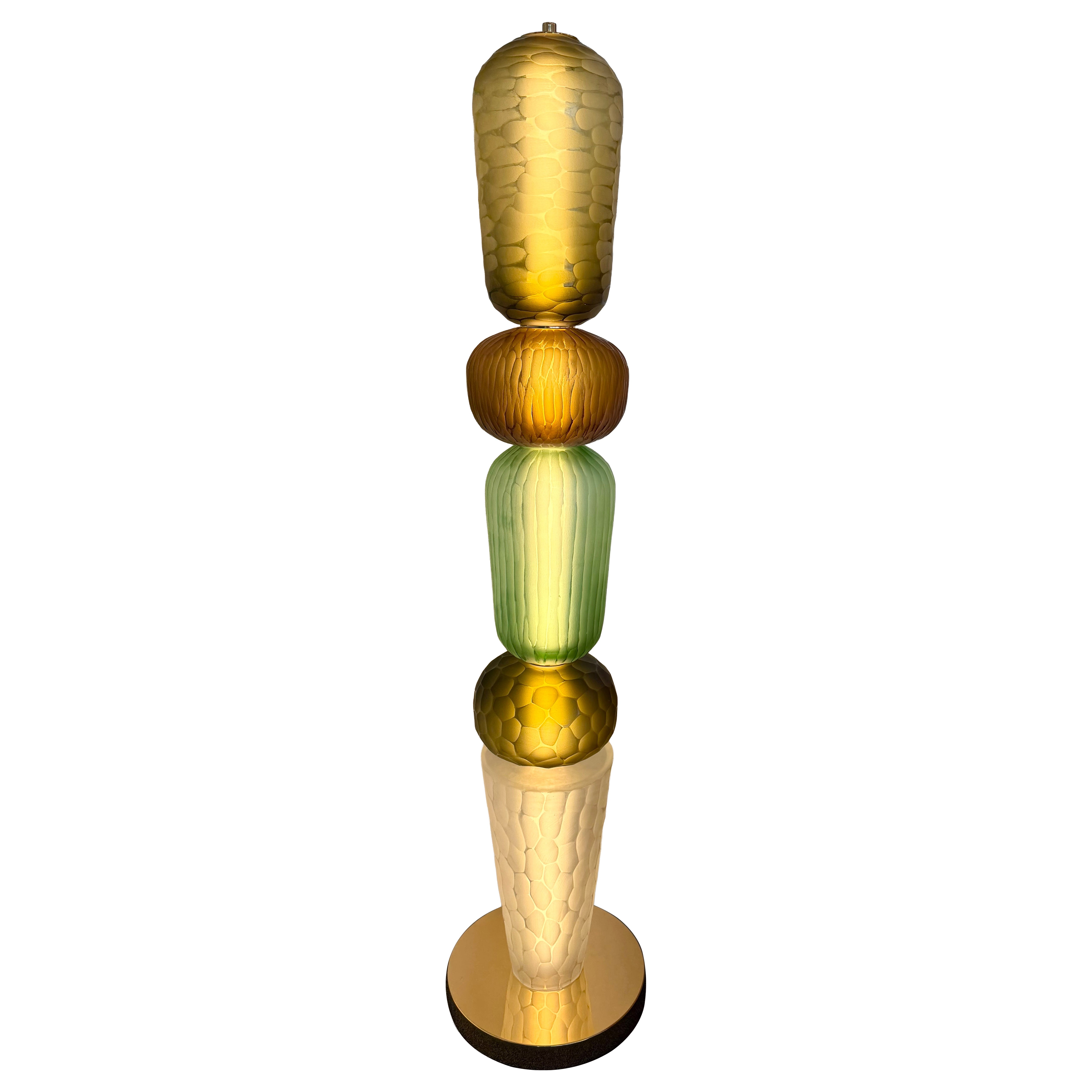 Large Contemporary Totem Murano Glass Floor Lamp by Studio AD, Italy