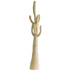 Large Contemporary White Ceramic Cactus Sculpture, Grand Cactus Blanc