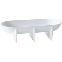 Large Contemporary White Standing Bowl by Fort Standard