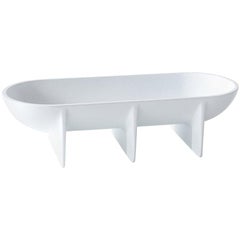 Große Contemporary White Standing Bowl von Fort Standard