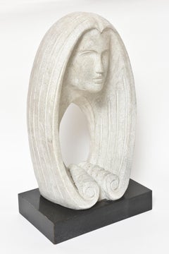 Large Contemporary Woman's Face Bust Sculpture by David Fisher for Austin