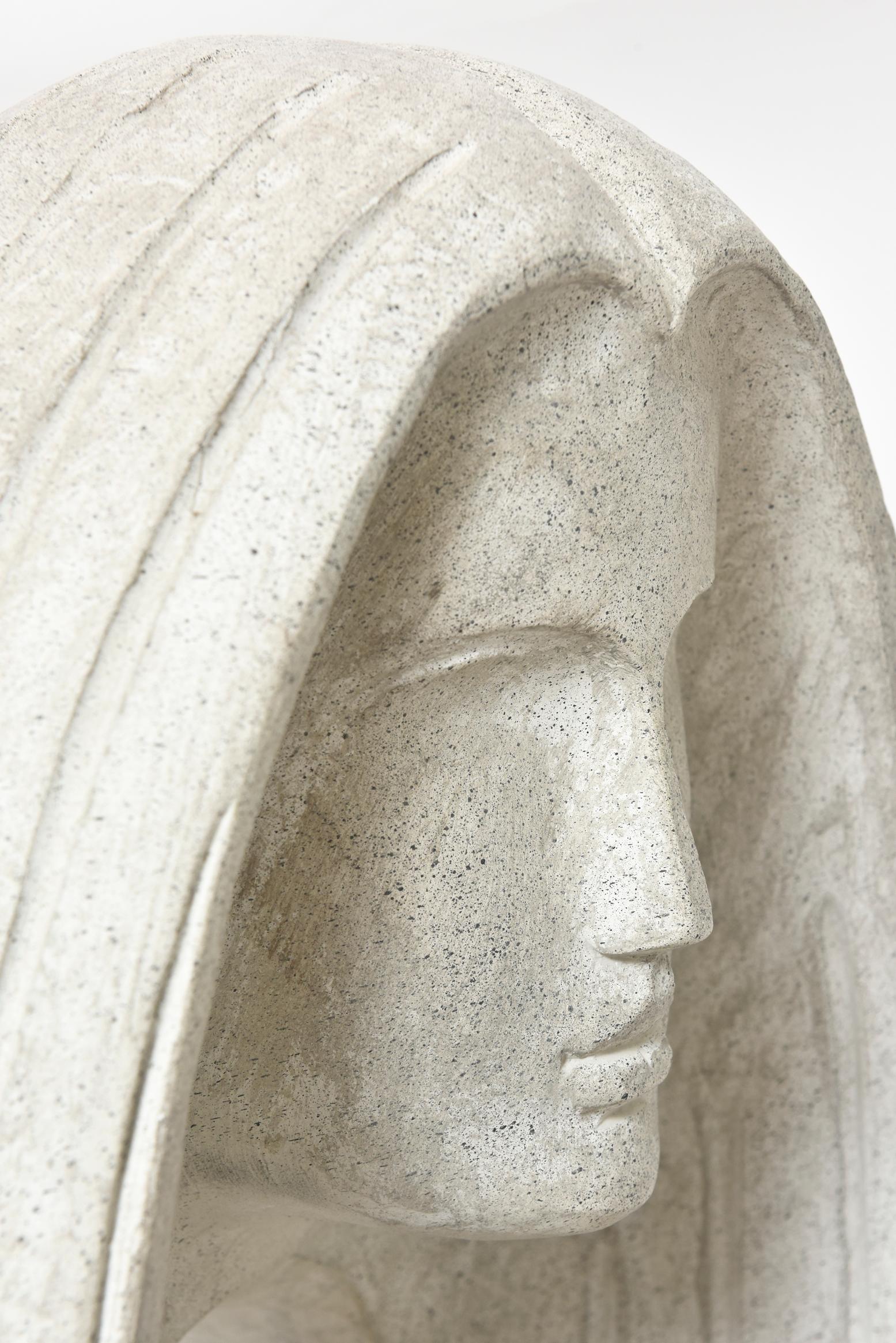 Plaster Large Contemporary Woman's Face Bust Sculpture by David Fisher for Austin